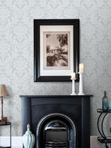 Advantage Galois Light Blue Damask Wallpaper