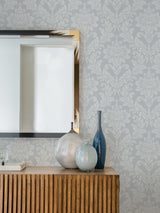Advantage Galois Light Blue Damask Wallpaper