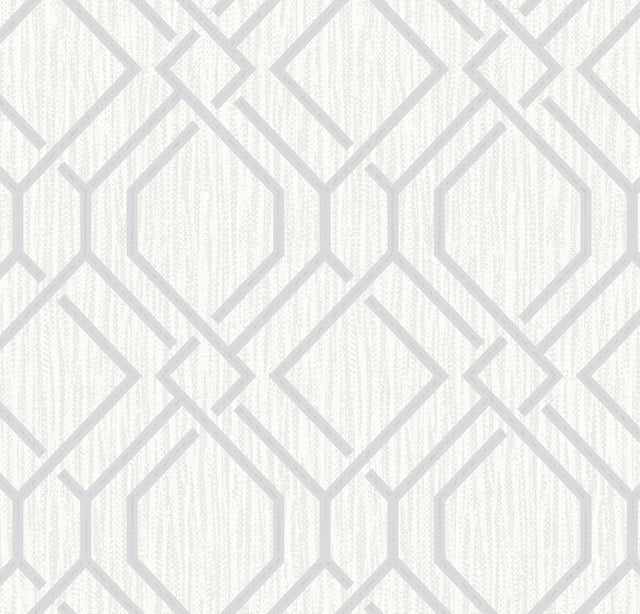 Advantage Frege Silver Trellis Wallpaper
