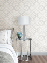 Advantage Frege Silver Trellis Wallpaper