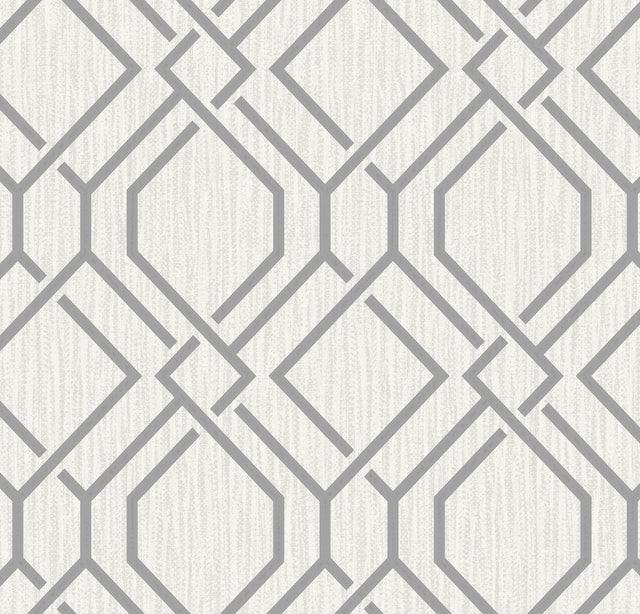Advantage Frege Grey Trellis Wallpaper