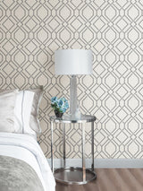 Advantage Frege Grey Trellis Wallpaper