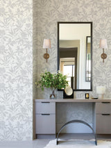Advantage Riemann Silver Floral Wallpaper