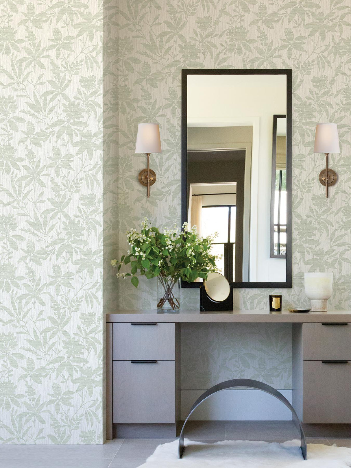 Advantage Riemann Green Floral Wallpaper