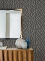 Advantage Monge Charcoal Geometric Wallpaper