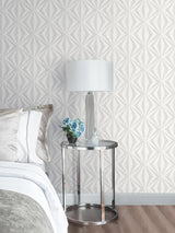 Advantage Monge Silver Geometric Wallpaper