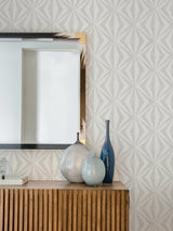 Advantage Monge Silver Geometric Wallpaper
