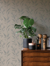 Advantage Kaiya Grey Leaves Wallpaper