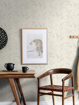 Advantage Kaiya Cream Leaves Wallpaper