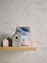Advantage Kaiya Cream Leaves Wallpaper