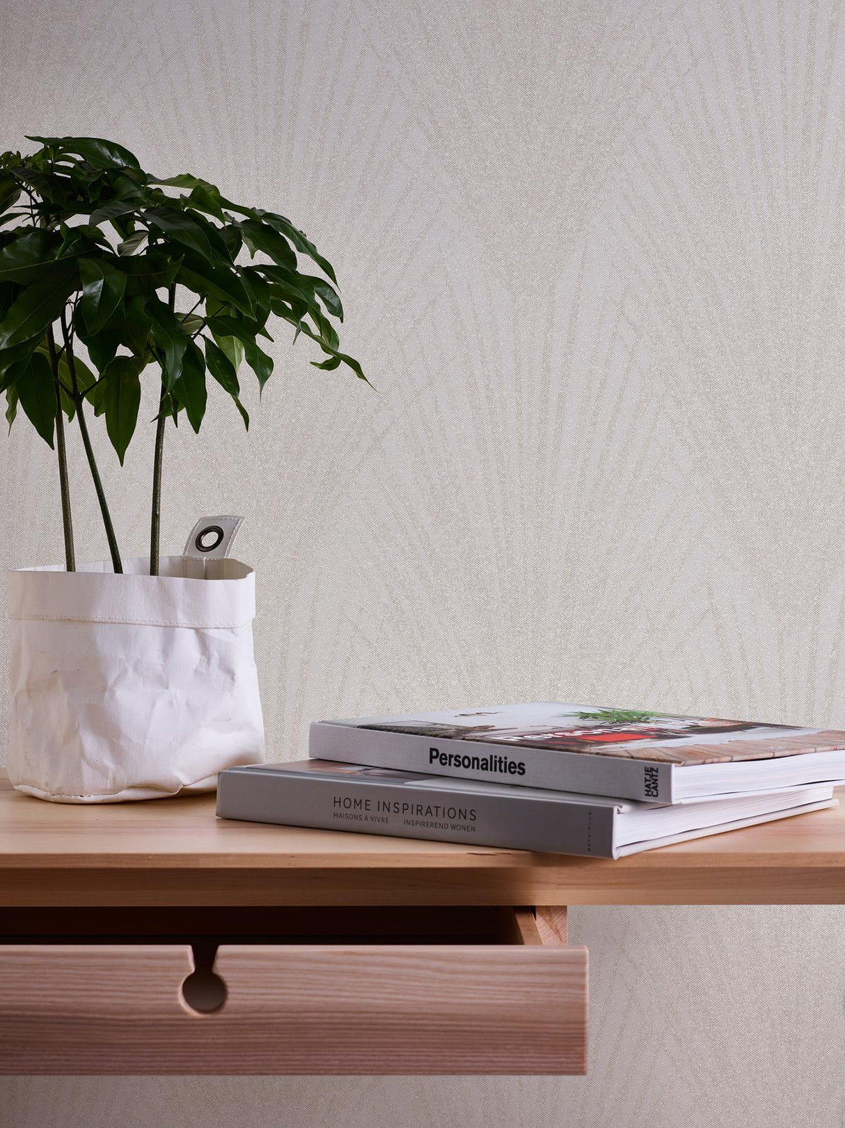Advantage Keina Taupe Fronds Wallpaper