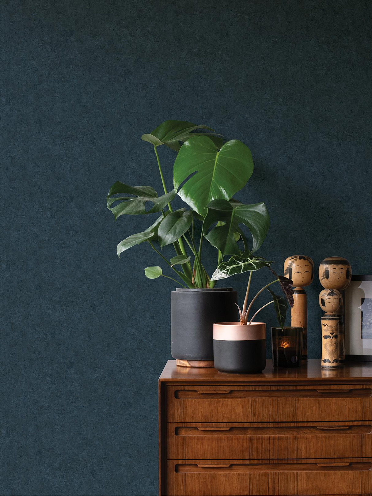 Advantage Ryu Indigo Cement Texture Wallpaper