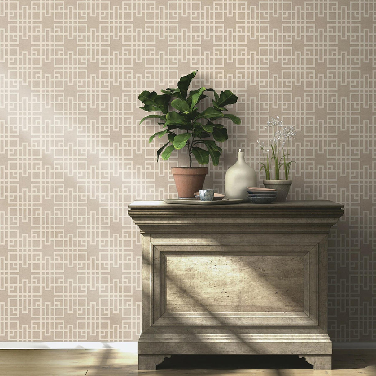 Advantage Mana Beige Trellis Wallpaper