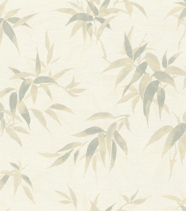 Advantage Minori White Leaves Wallpaper