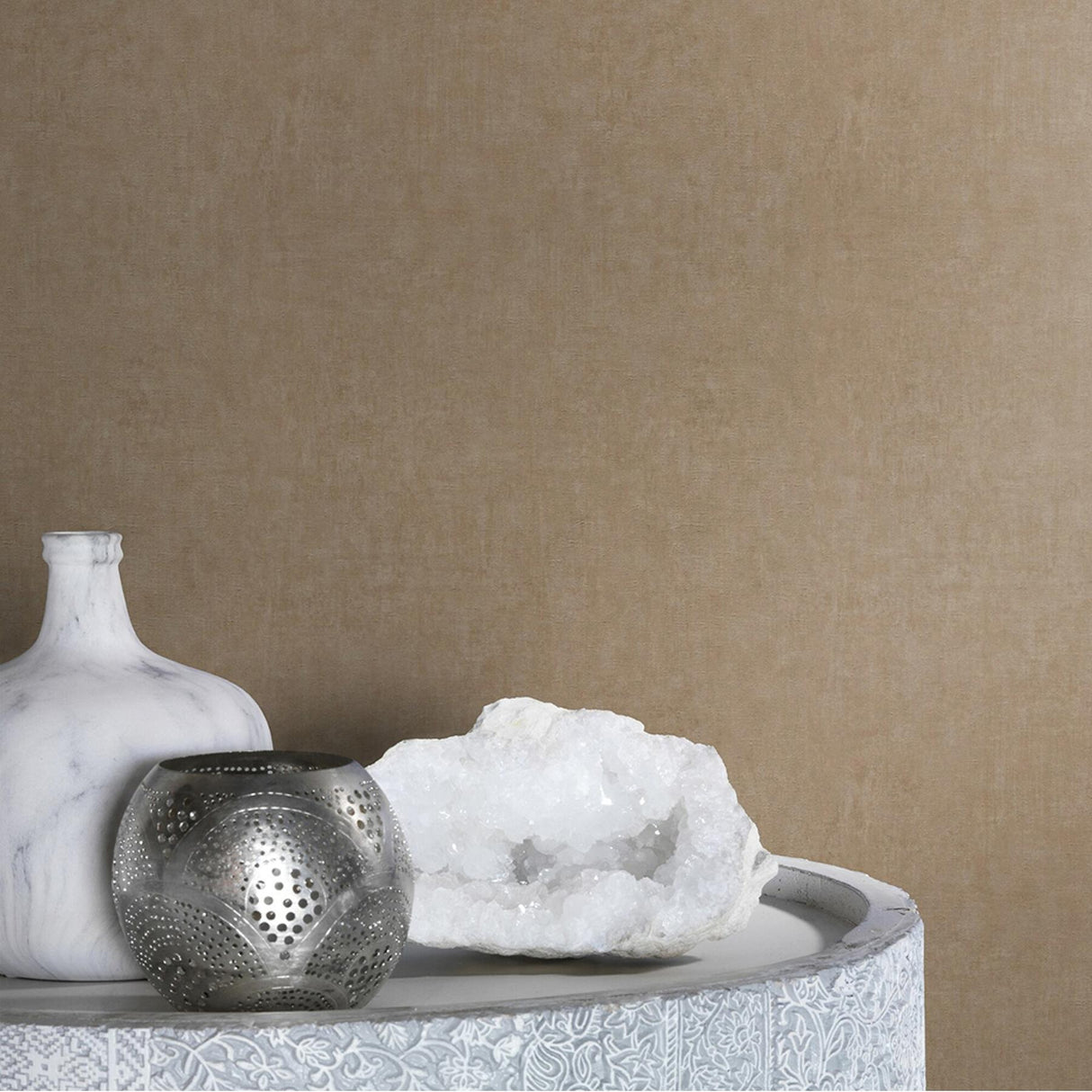 Advantage Maemi Gold Distressed Wallpaper