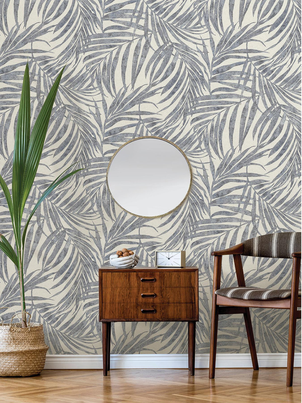 Advantage Anzu Slate Frond Wallpaper