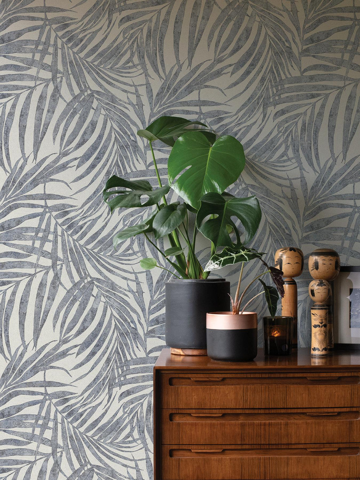 Advantage Anzu Slate Frond Wallpaper