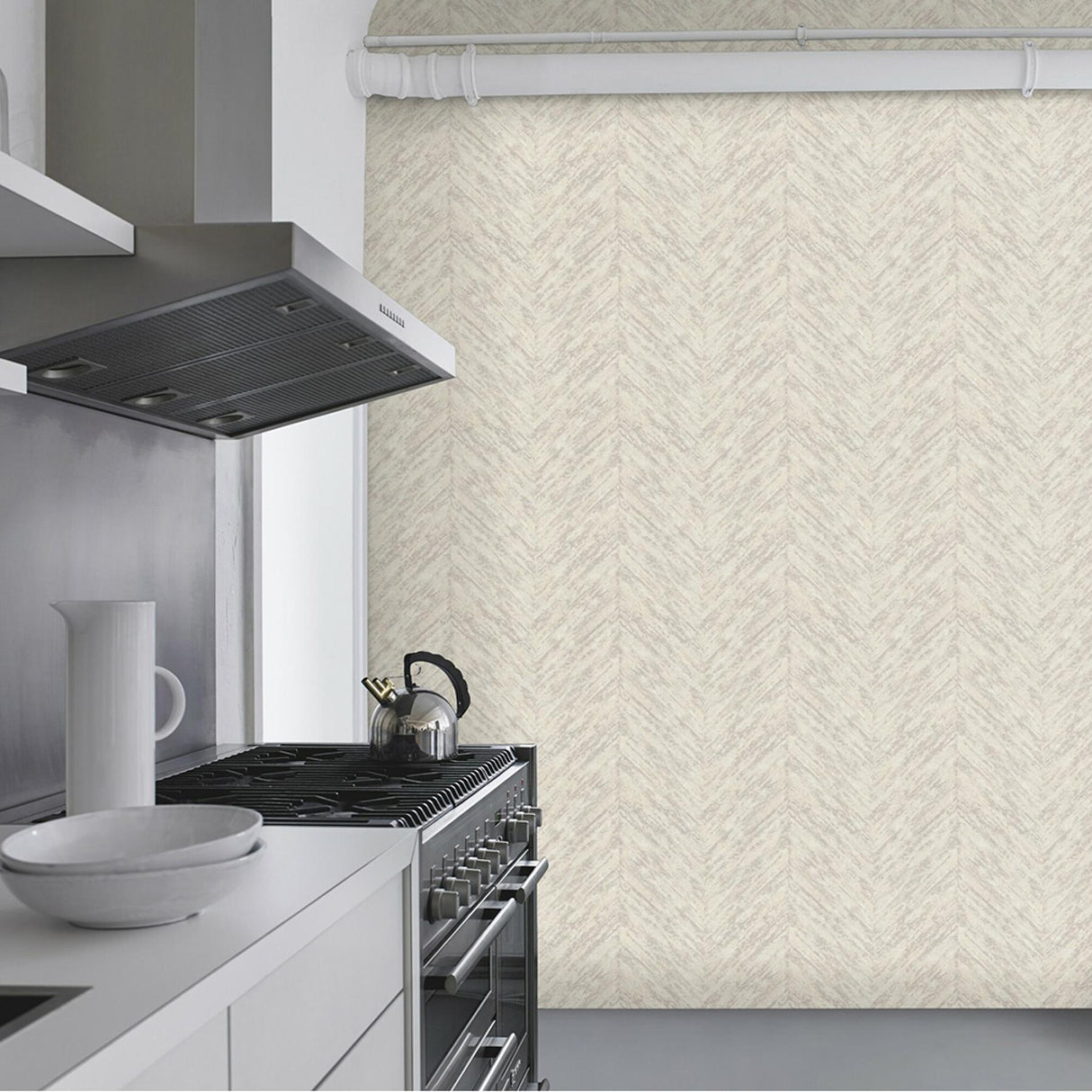 Advantage Madoka Silver Chevron Wallpaper