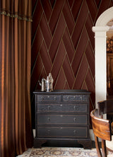 Advantage Manfred Ruby Modern Herringbone Wallpaper