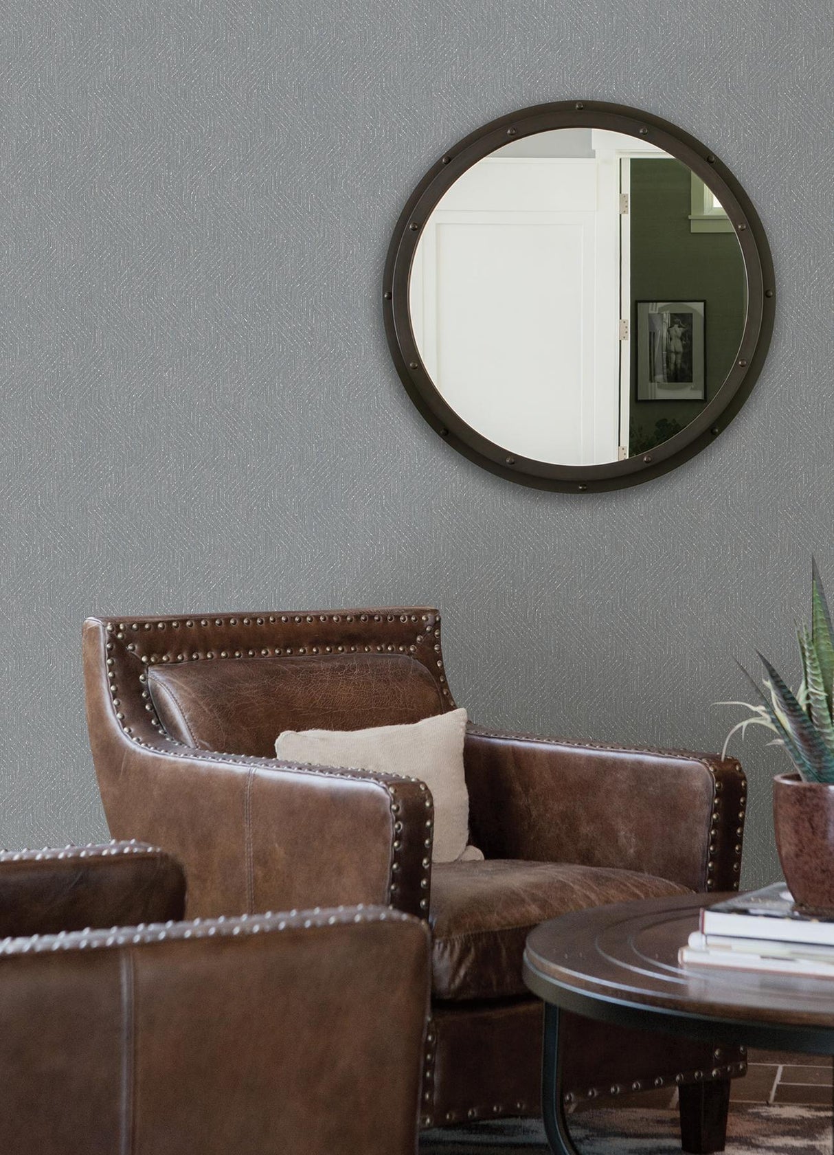 Advantage Elbert Dark Grey Zig Zag Wallpaper