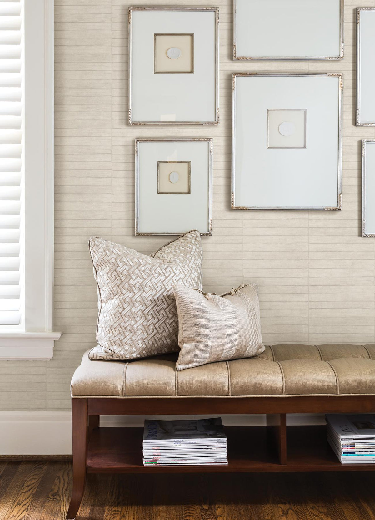 Advantage Dermot Ivory Horizontal Stripe Wallpaper
