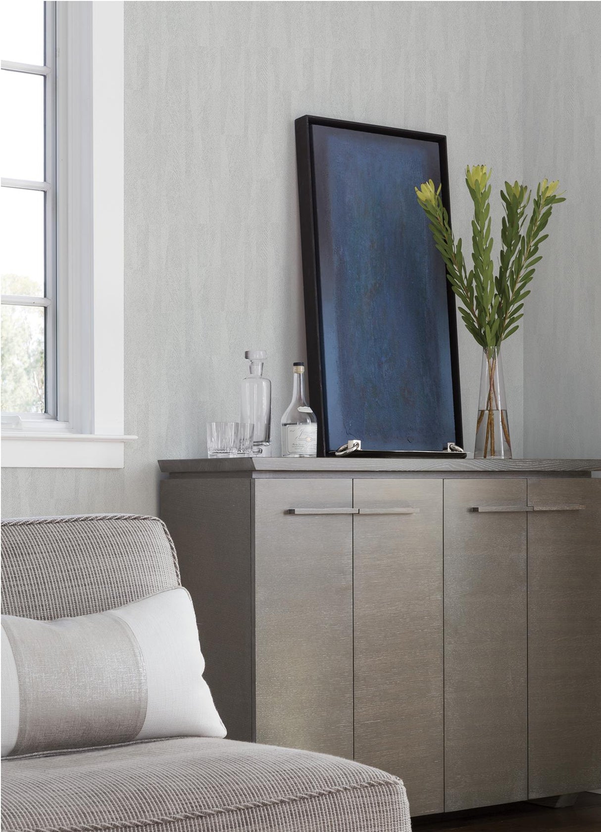 Advantage Sutton Silver Textured Geometric Wallpaper
