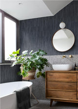 Advantage Sutton Charcoal Textured Geometric Wallpaper