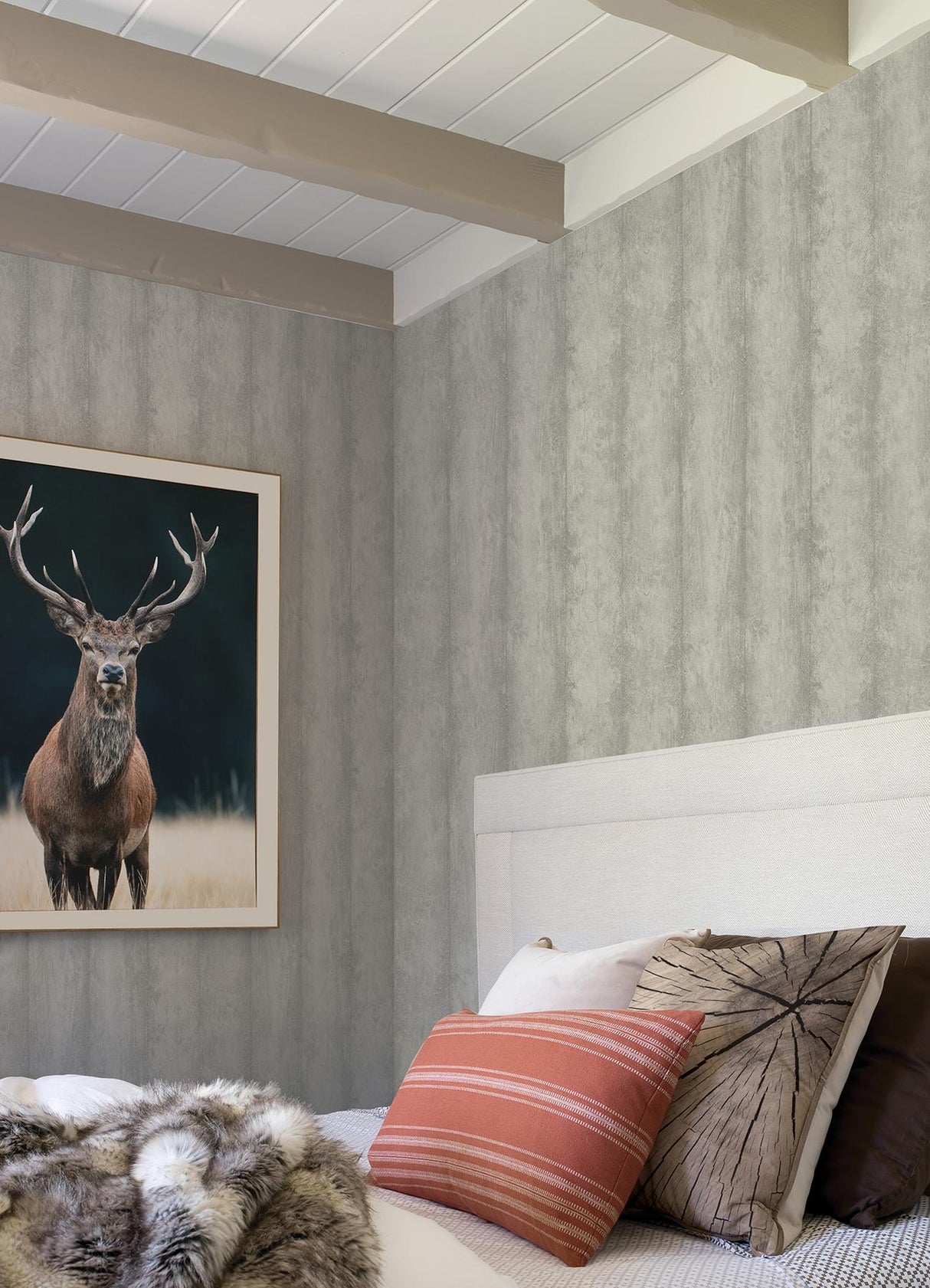 Advantage Flint Light Grey Wood Wallpaper