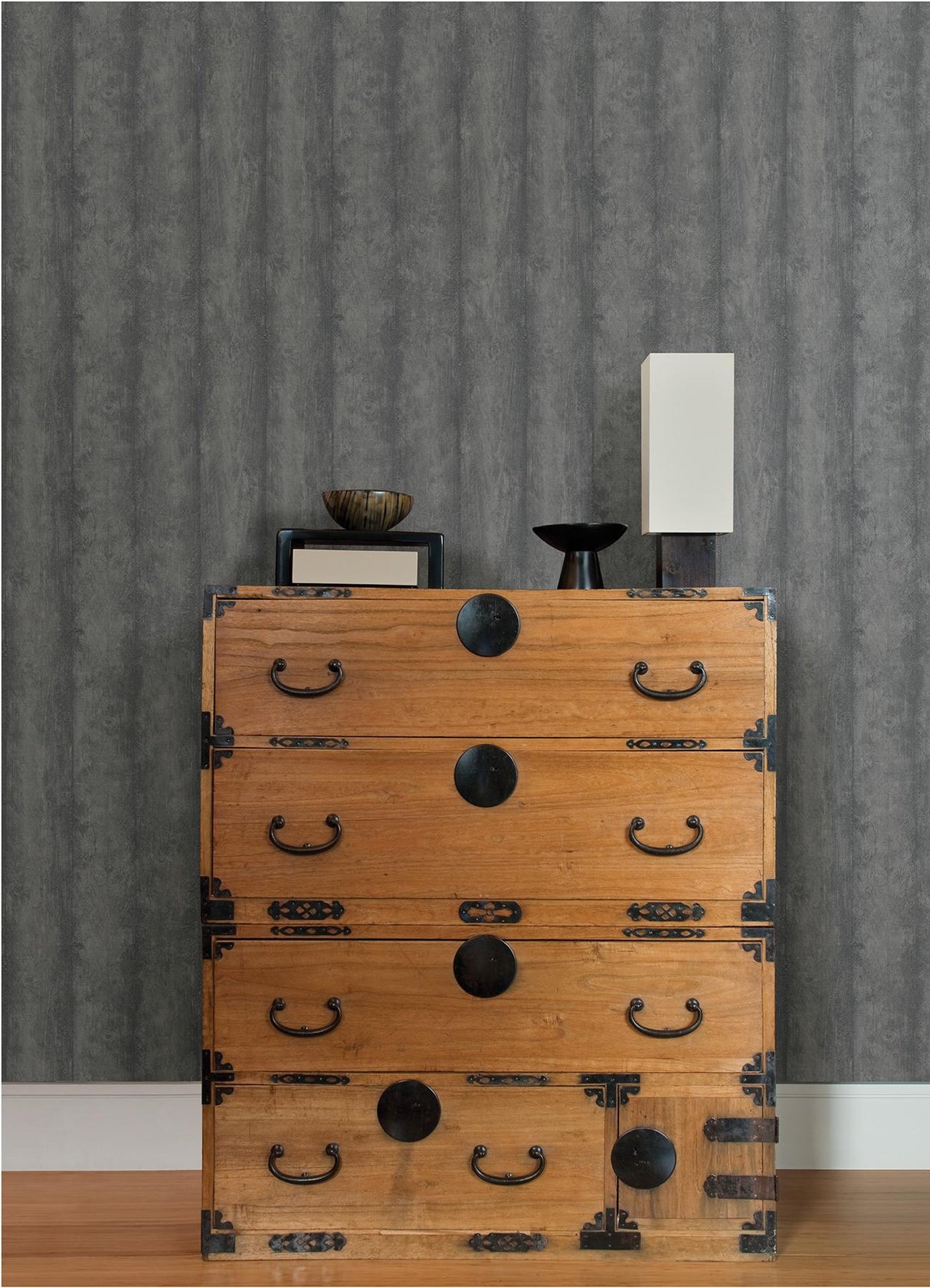 Advantage Flint Grey Wood Wallpaper