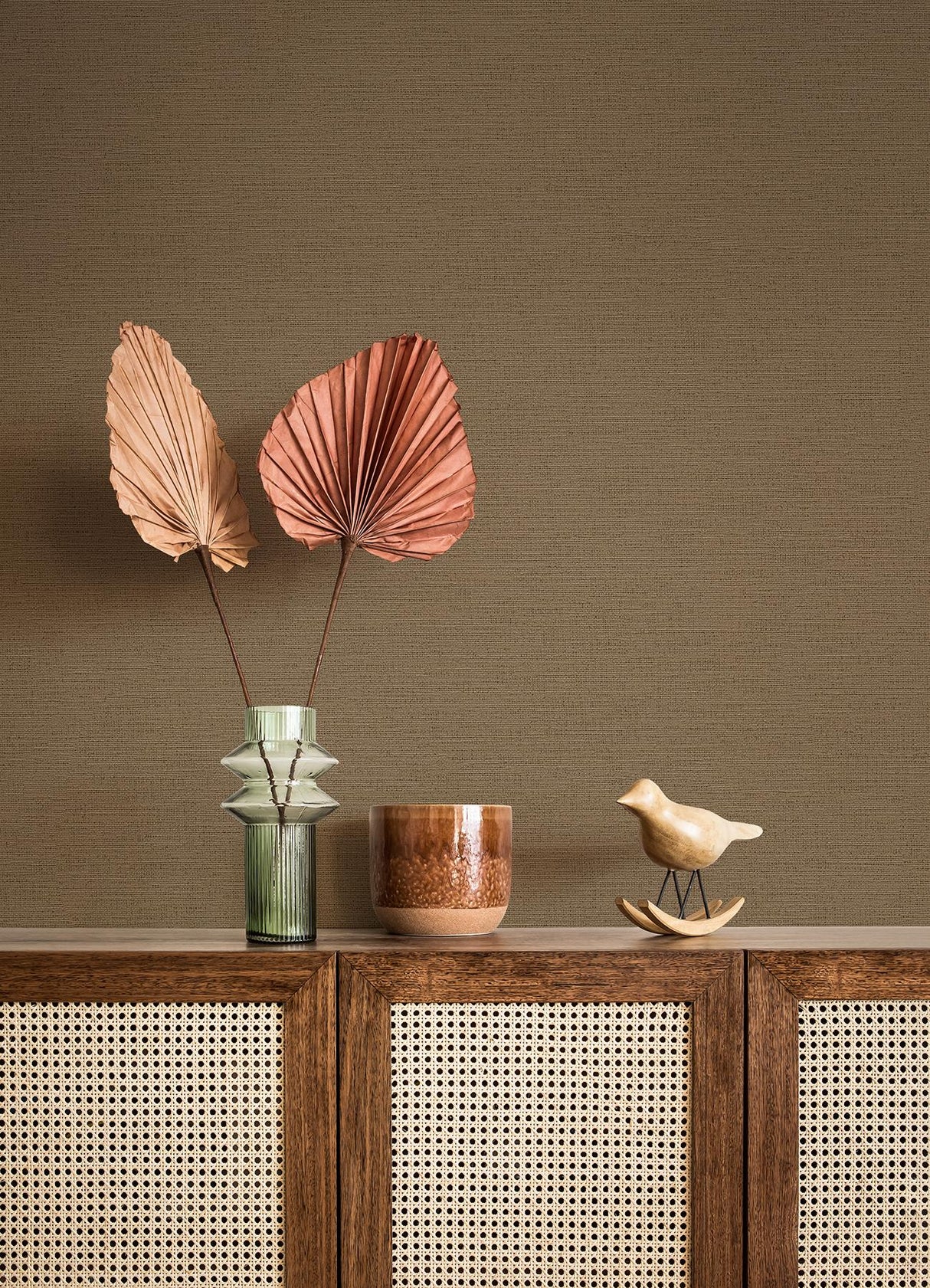 Advantage Canseco Brown Distressed Texture Wallpaper
