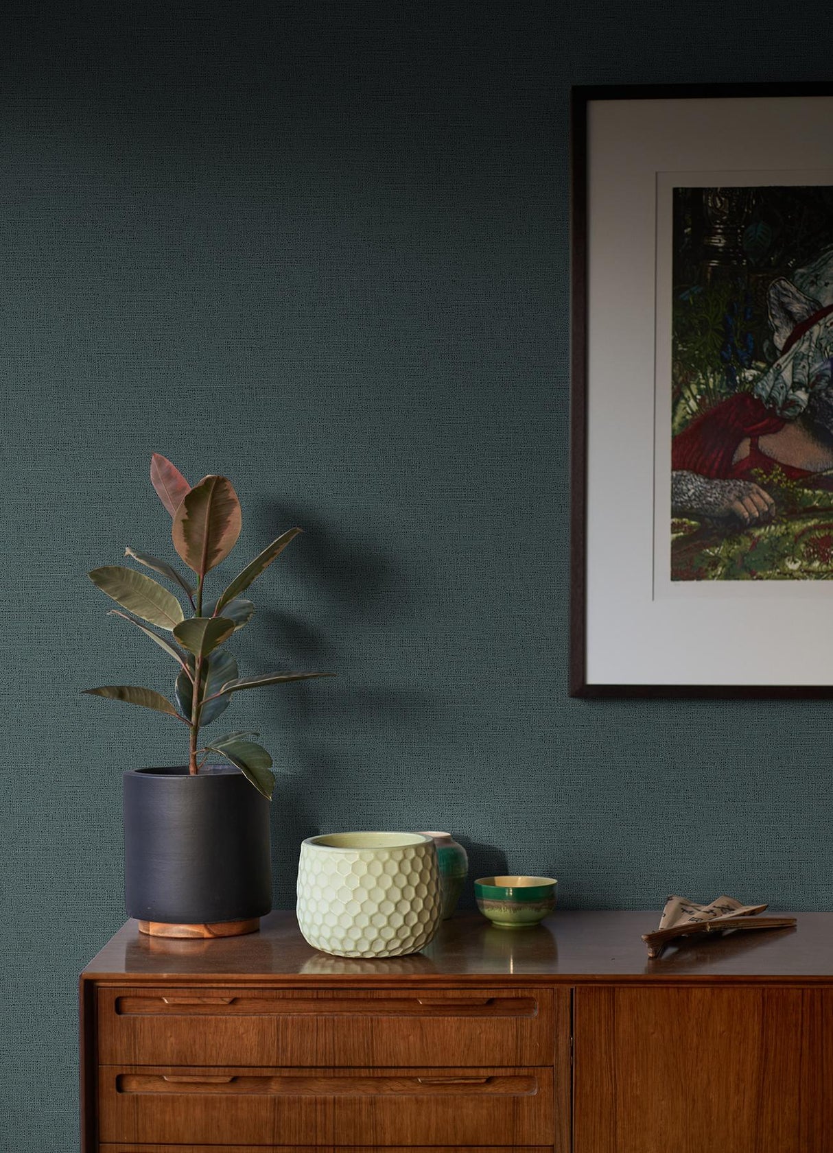 Advantage Estefan Teal Distressed Texture Wallpaper