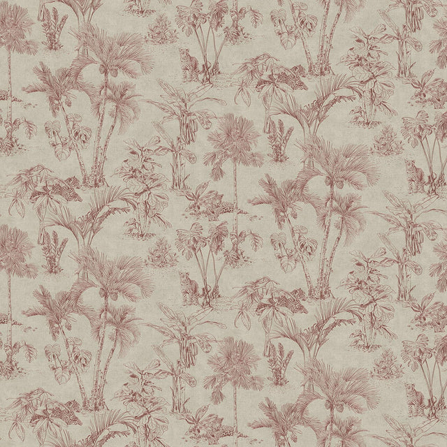 Advantage Zapata Merlot Tropical Jungle Wallpaper