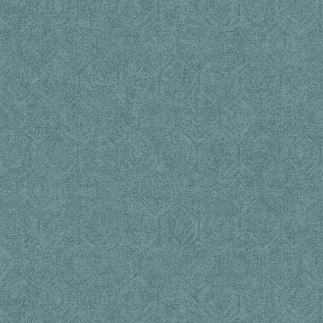 Advantage Edsel Blue Geometric Wallpaper
