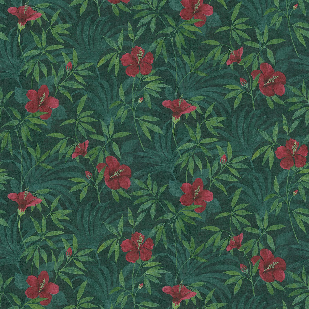Advantage Malecon Green Floral Wallpaper
