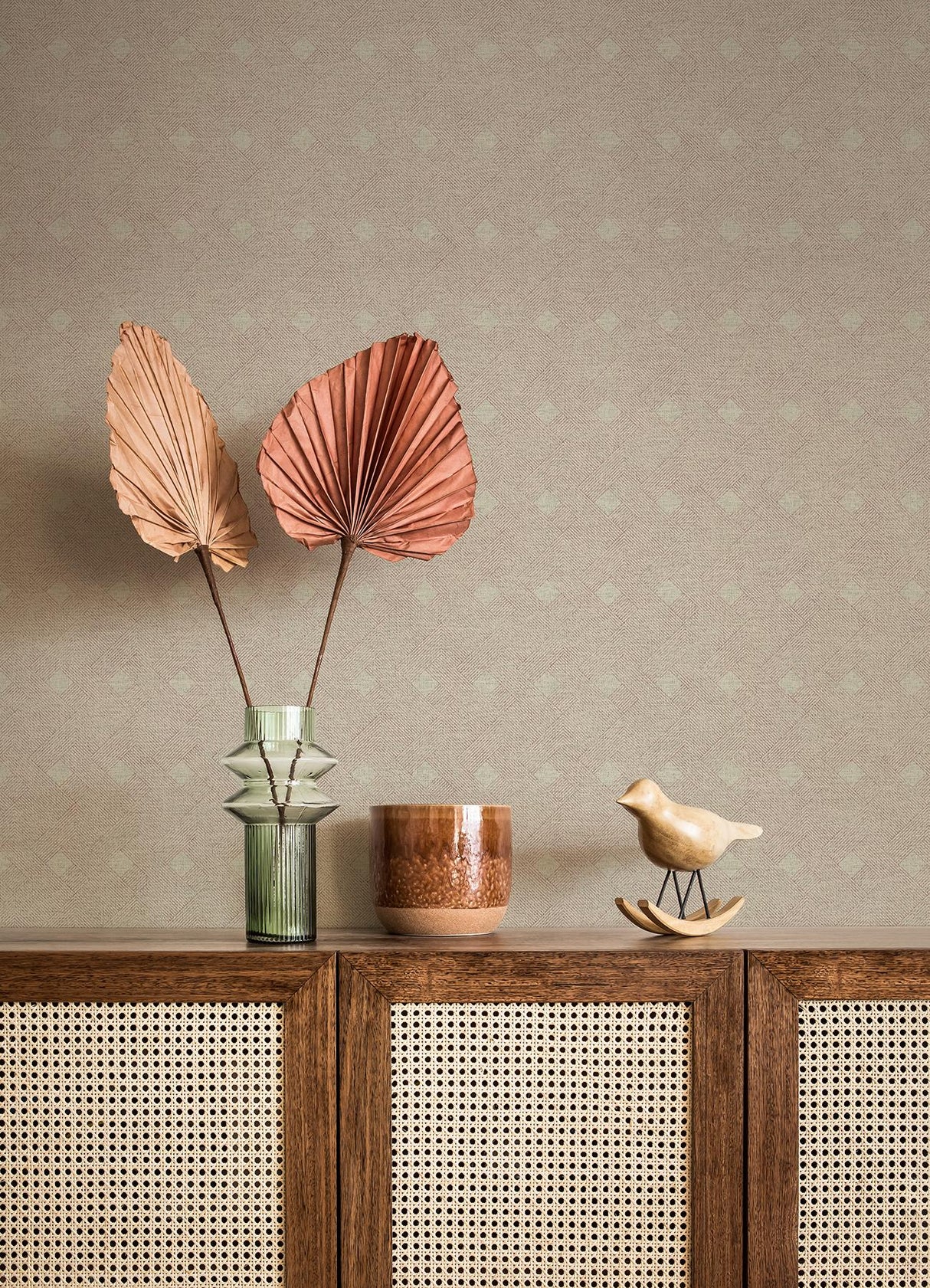Advantage Peugot Maroon Geometric Wallpaper