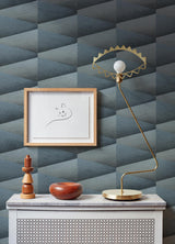 Advantage Shae Indigo Geo Wallpaper