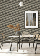 Advantage Shae Dark Grey Geo Wallpaper