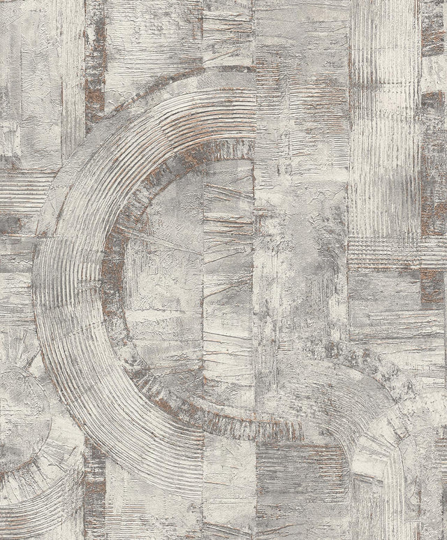 Advantage Abe Light Grey Geo Wallpaper