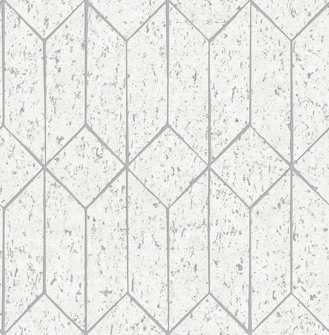 Advantage Hayden White Concrete Trellis Wallpaper