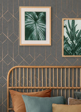 Advantage Hayden Charcoal Concrete Trellis Wallpaper