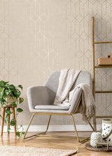 Advantage Hayden Bone Concrete Trellis Wallpaper