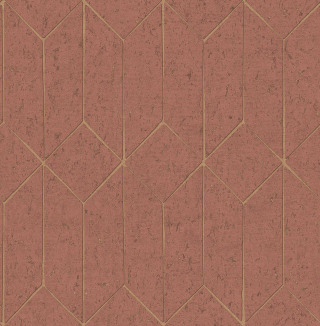 Advantage Hayden Raspberry Concrete Trellis Wallpaper