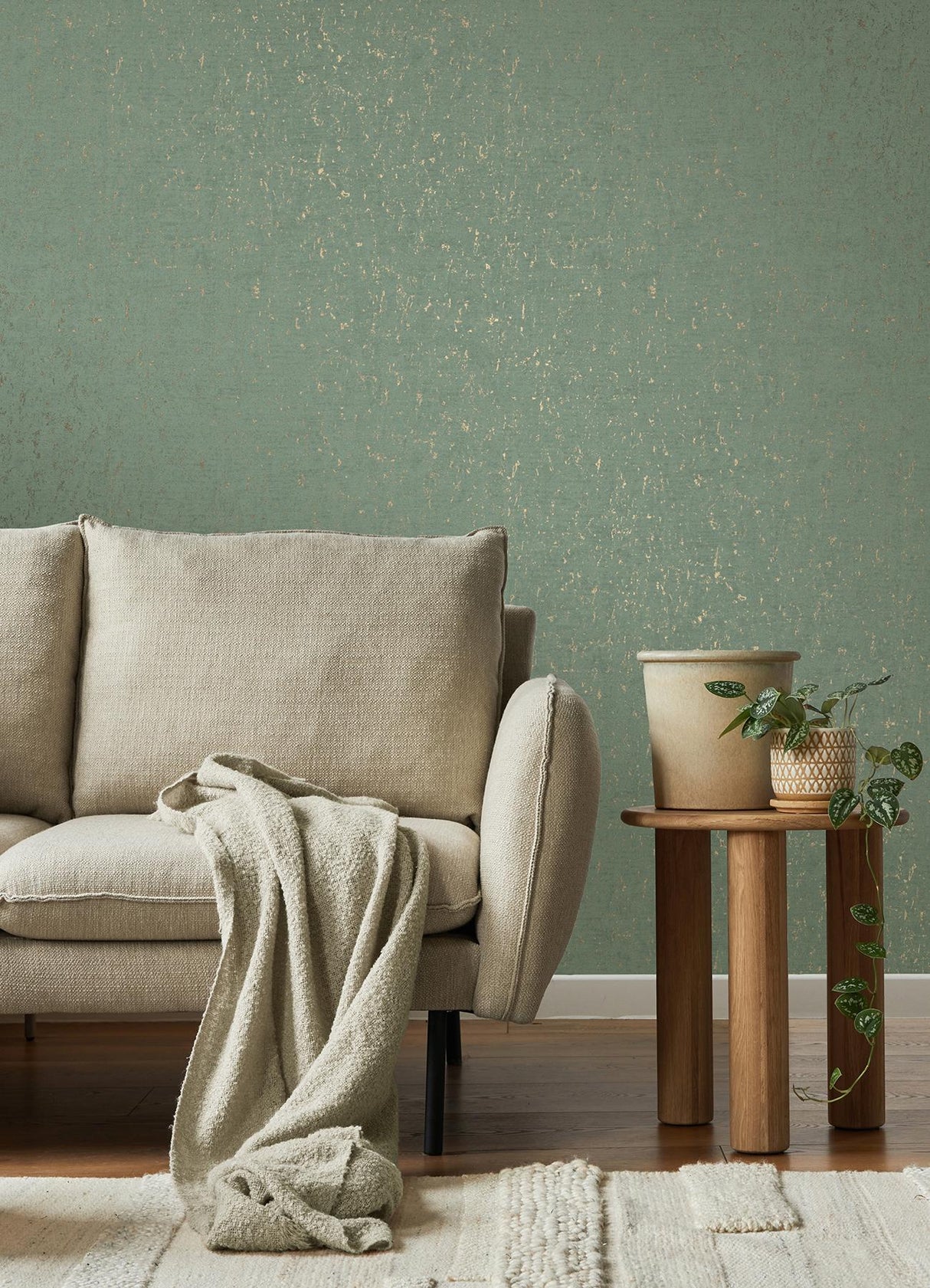 Advantage Callie Mint Concrete Wallpaper