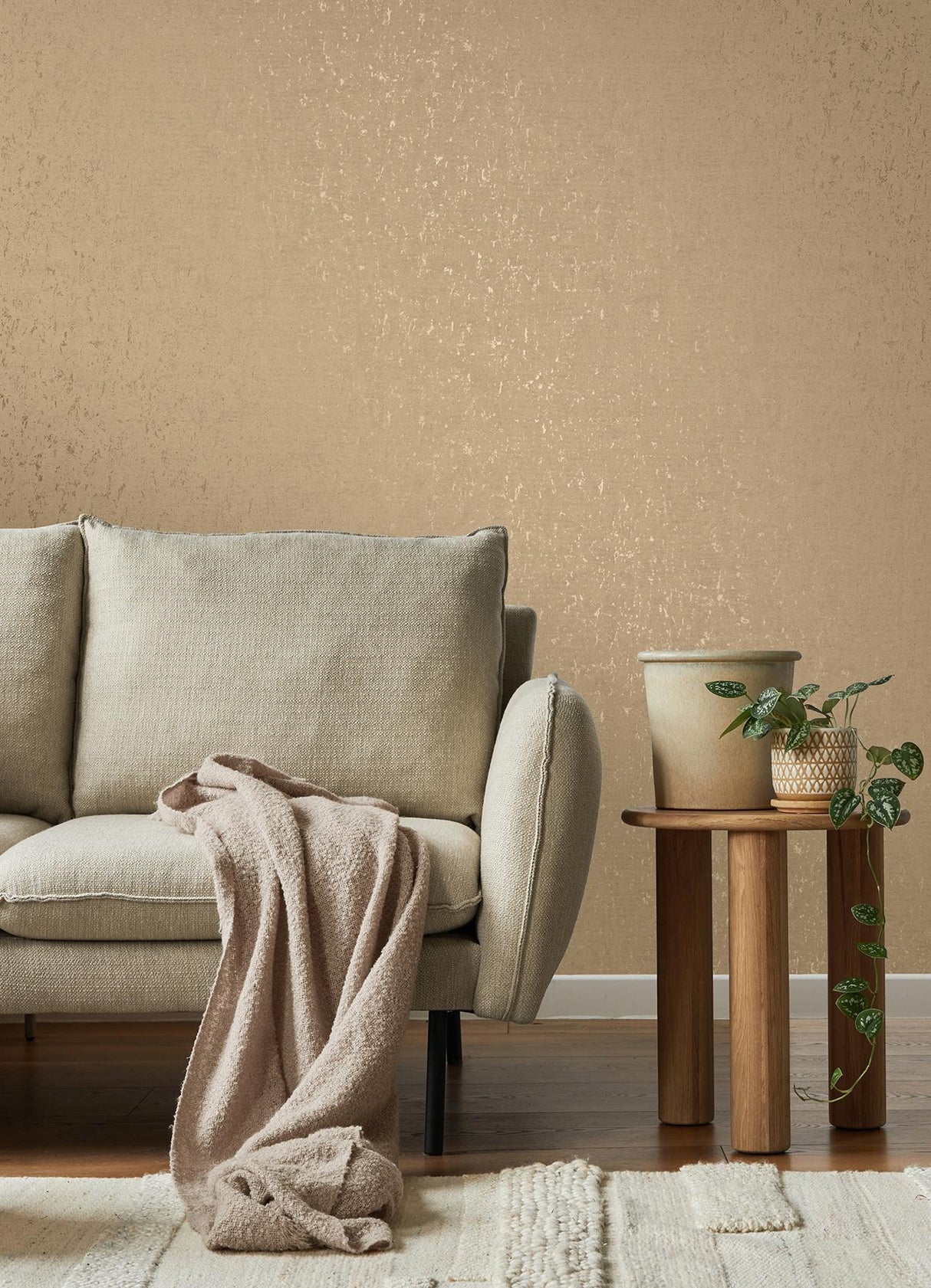 Advantage Callie Light Brown Concrete Wallpaper