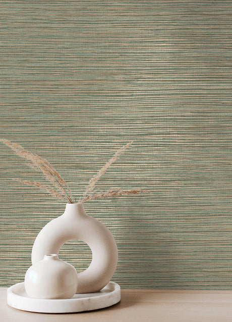 Advantage Alton Copper Faux Grasscloth Wallpaper