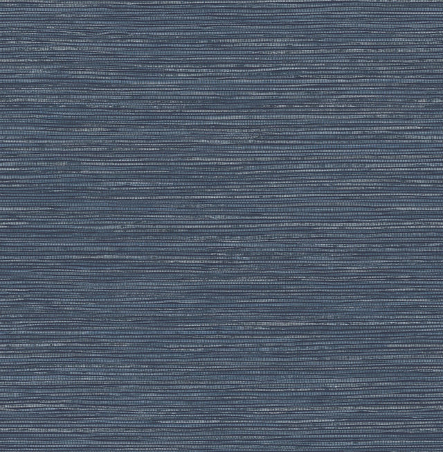 Advantage Alton Indigo Faux Grasscloth Wallpaper