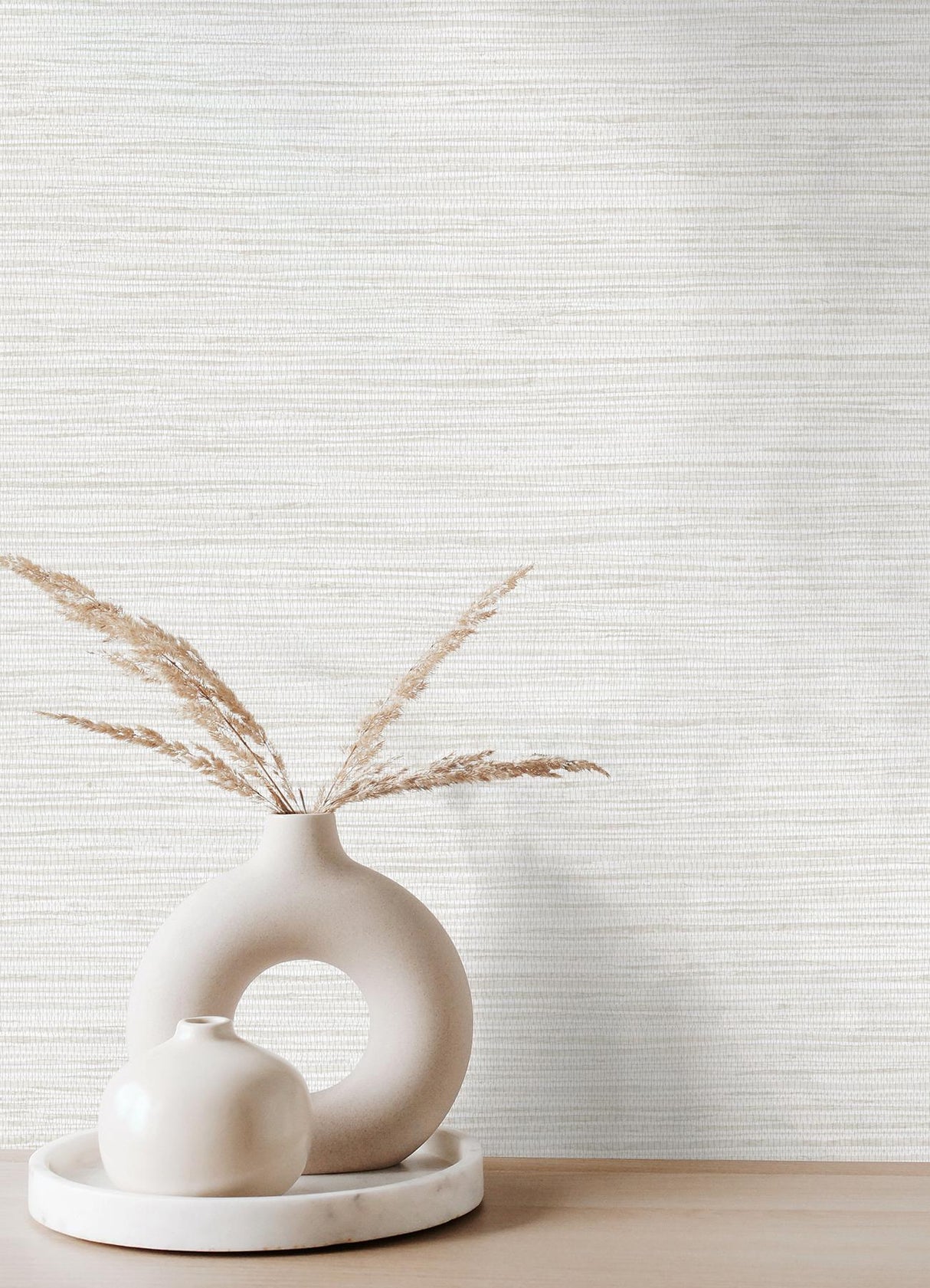 Advantage Alton Off-White Faux Grasscloth Wallpaper