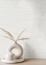 Advantage Alton Off-White Faux Grasscloth Wallpaper