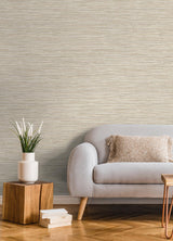 Advantage Alton Taupe Faux Grasscloth Wallpaper