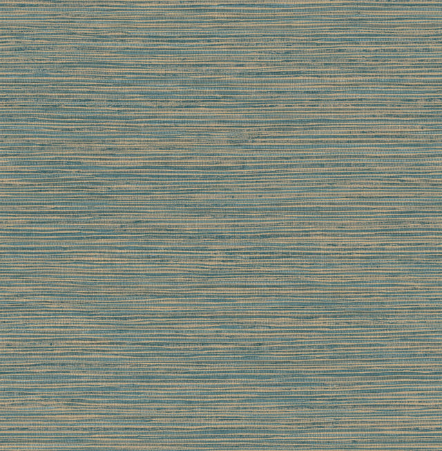 Advantage Alton Teal Faux Grasscloth Wallpaper